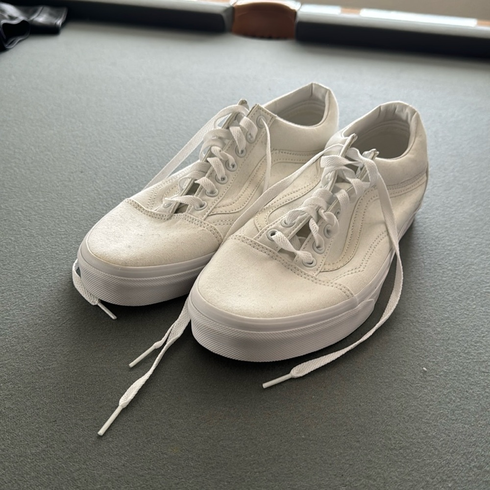 All white Lowtop Vans